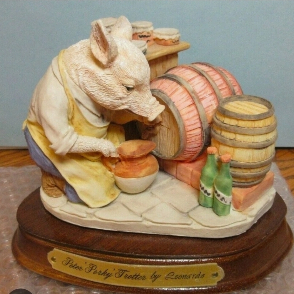 Pig Figurine - Cream and Brown